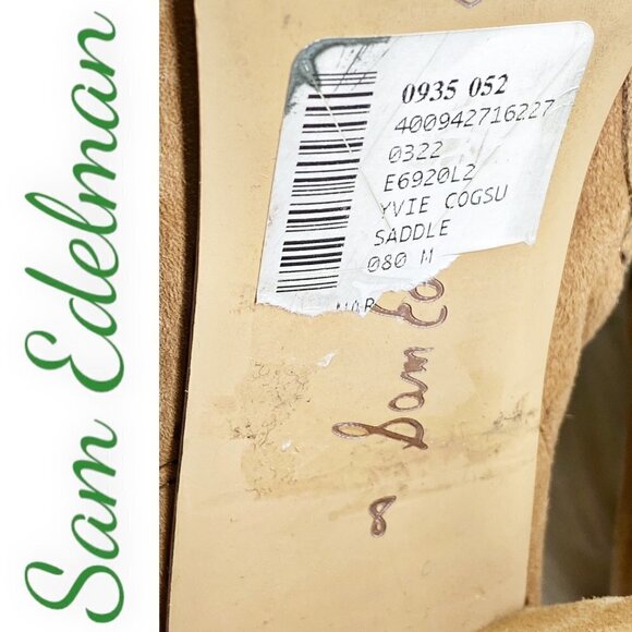 SAM EDELMAN YVIE Suede Open Toe Lace Up Ankle Boot Saddle Brown, Size 8 - Picture 10 of 13